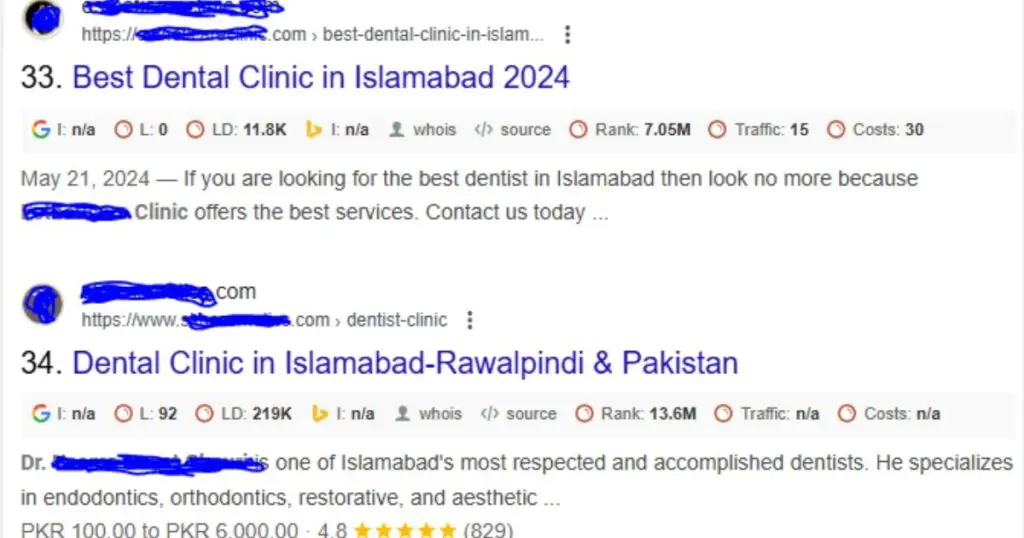 Visual comparison of a standard local search listing versus a rich snippet with star ratings.