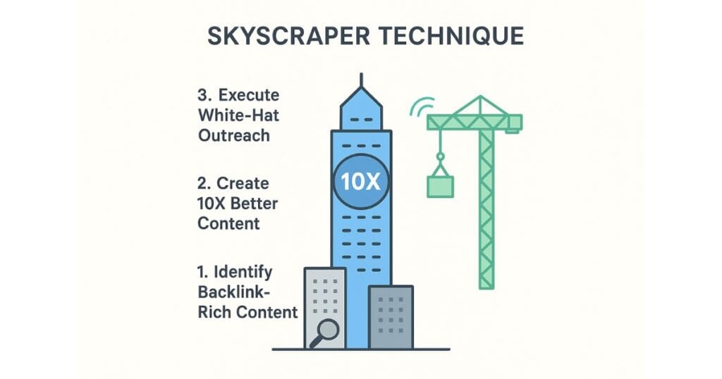 Modern Skyscraper Technique Diagram using the White-Hat Outreach Blueprint