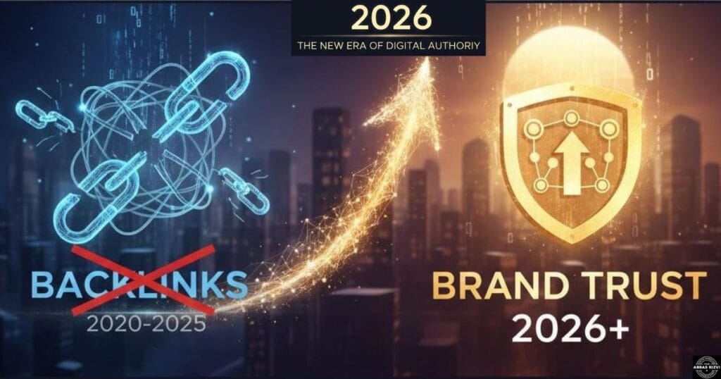 Abbas Rizvi's Brand Authority framework for 2026 search engines.