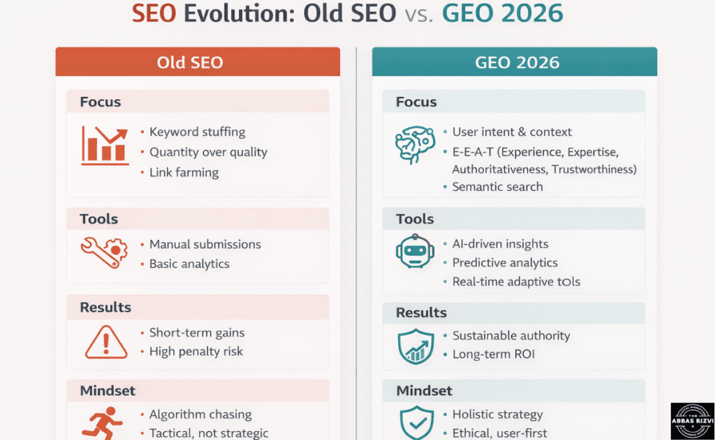 A futuristic guide to Generative Engine Optimization 2026 by Abbas Rizvi.